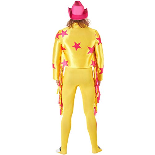 Morph Disfraz Oficial de Halloween Adultos de Macho Man Randy Savage de la WWE, Color Amarillo, Talla L