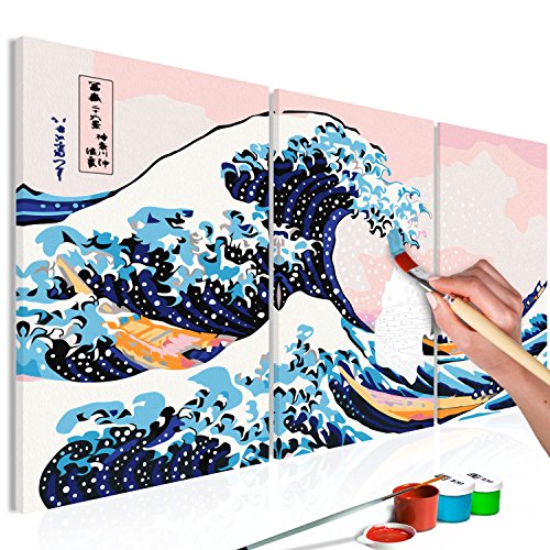 murando Pintura por Números Ola Wave Kanagawa 120x60 cm Cuadros de Colorear por Números Kit para Pintar en Lienzo con Marco DIY Bricolaje Adultos Niños Decoracion de Pared Regalos n-A-0602-d-e