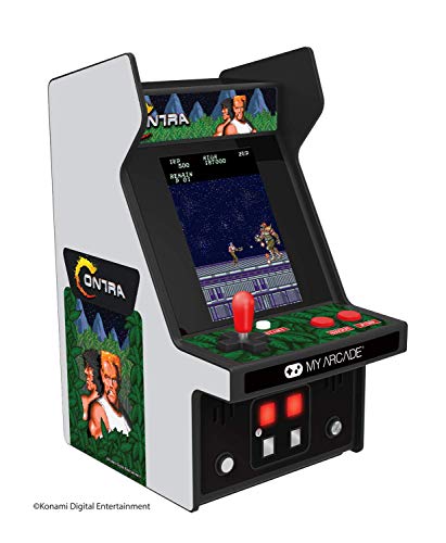 My Arcade Contra Micro Player, totalmente reproducible, permite el enlace CO/VS para la acción CO-OP, 6.75 pulgadas coleccionables, pantalla a todo color, batería o micro USB alimentado (DGUNL-3280)