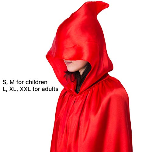 Myir Largo Capa con Capucha, Unisex Adulto Disfraz de Halloween Fiesta Disfraces Vampiro Traje (L, Rojo)