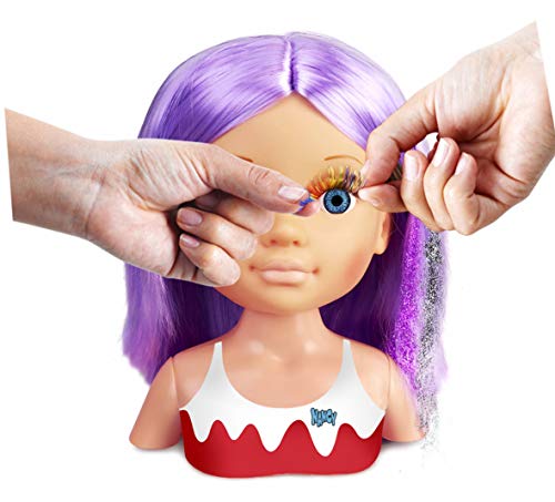 Nancy - Un Día de Secretos de Belleza Violeta, Busto de Peluquería y Maquillaje para Niños y Niñas a Partir de 3 Años, Multicolor, (Famosa 700015133)