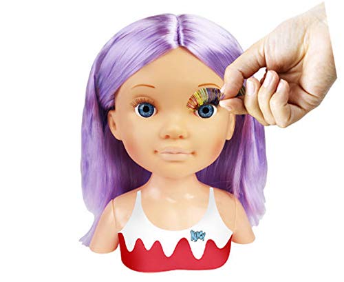 Nancy - Un Día de Secretos de Belleza Violeta, Busto de Peluquería y Maquillaje para Niños y Niñas a Partir de 3 Años, Multicolor, (Famosa 700015133)