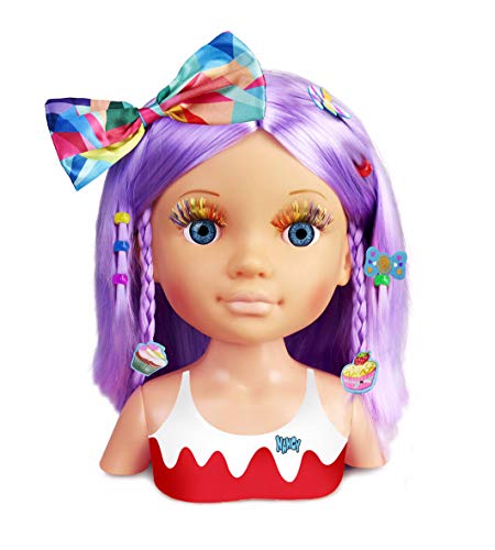 Nancy - Un Día de Secretos de Belleza Violeta, Busto de Peluquería y Maquillaje para Niños y Niñas a Partir de 3 Años, Multicolor, (Famosa 700015133)