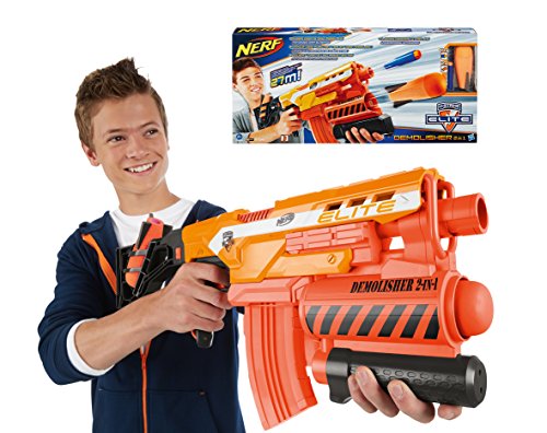 Nerf - Lanzadardos Demolisher 2 en 1 Elite (Hasbro A8494EU4)