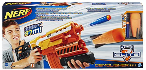 Nerf - Lanzadardos Demolisher 2 en 1 Elite (Hasbro A8494EU4)