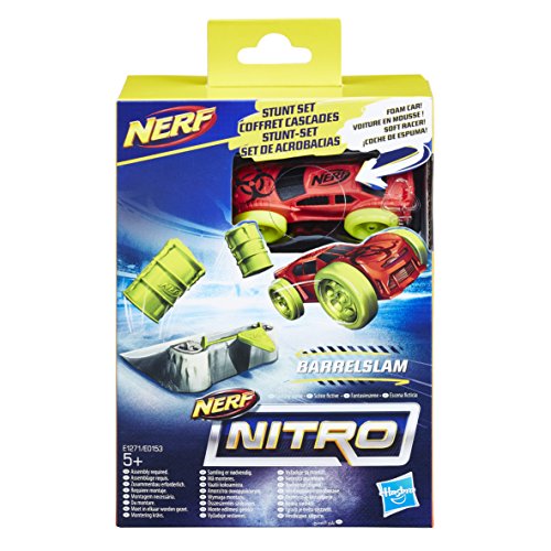 Nerf Nitro- Nitro Barrel Slam Stunt Set Coche Y Accesorio Surtido, Multicolor (Hasbro E0153EU4)