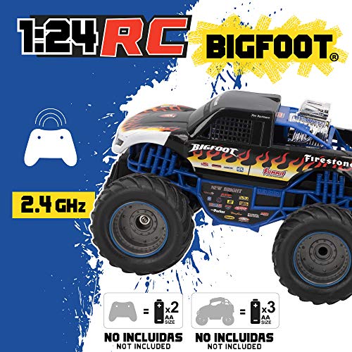 New Bright - Coche teledirigido 4x4 niños 4 años Escala 1:24 Monster Truck (46570)