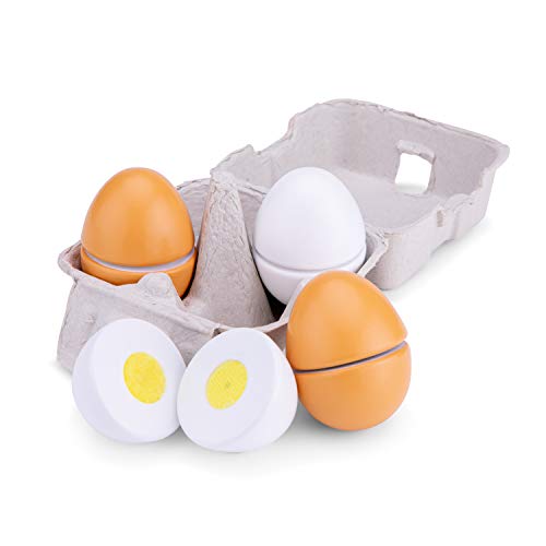 New Classic Toys Wooden Eggs-4 Pieces, (10600)