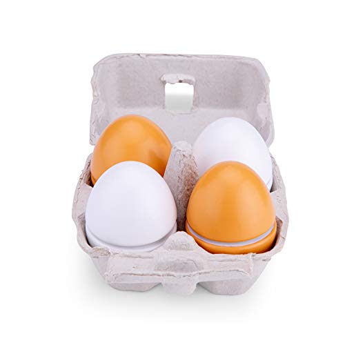 New Classic Toys Wooden Eggs-4 Pieces, (10600)