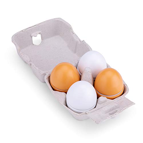 New Classic Toys Wooden Eggs-4 Pieces, (10600)