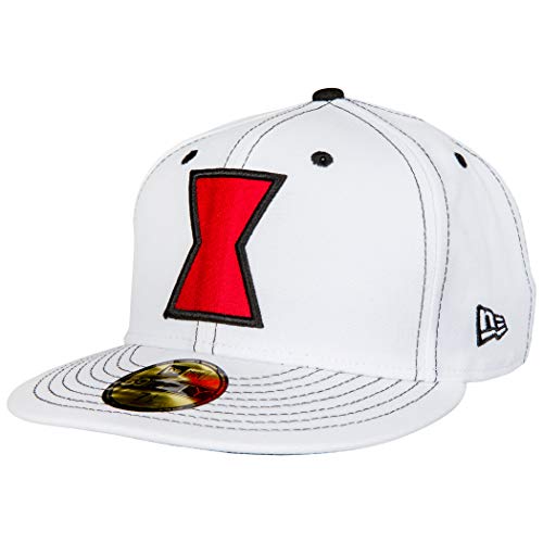 New Era Disfraz de viuda negra 59Fifty blanco sombrero ajustado