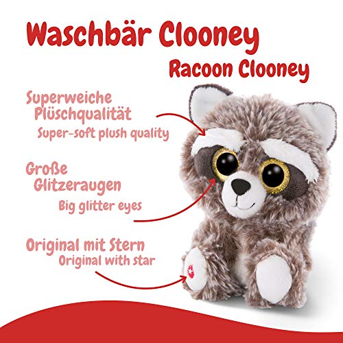 NICI - Glubschis Peluche Mapache Clooney, Gris y Blanco (46621)