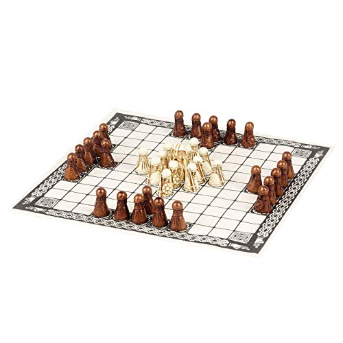 NMS Hnefatafl - El Juego de los Vikingos - Incluye una Bolsa de algodón con cordón y diseño Exclusivo para Guardar Las fichas del Juego