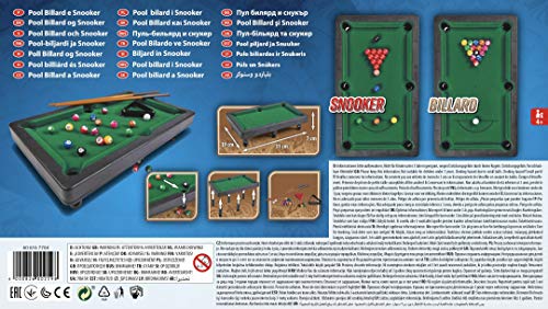 Noris 606167704 - Juego de Billar y Snooker (Incluye 2 Tacos, 16 billares y 17 Bolas de Snooker y triángulo, para niños a Partir de 4 años)