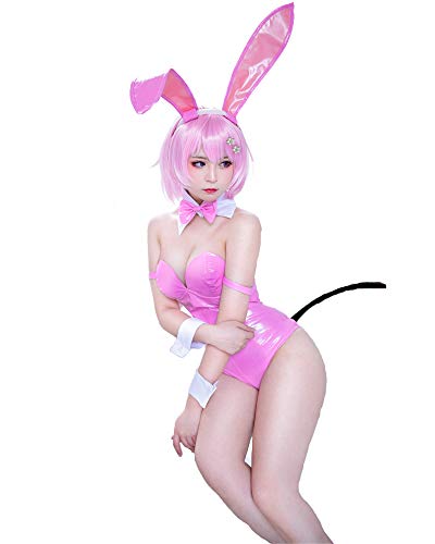 NSPSTT Mono sexy de piel sintética para disfraz de conejita de niña Momo Cosplay de Halloween