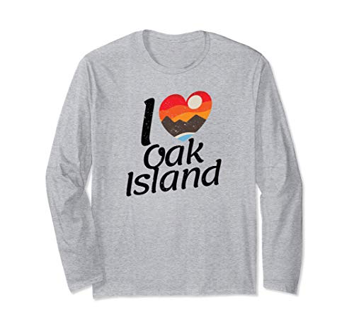 Oak Island I Love Templar Treasure Hunting Gift Manga Larga