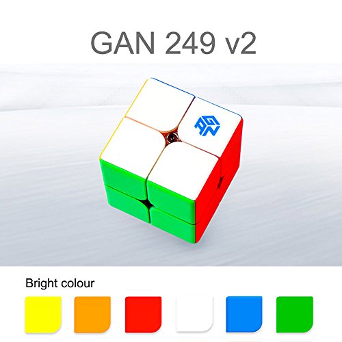 OJIN GAN 249 V2 2x2 sin Etiquetas Ganspuzzle Gan249 2x2x2 Velocidad Cubo Rompecabezas Teaser Twist Puzzle (sin Etiquetas)