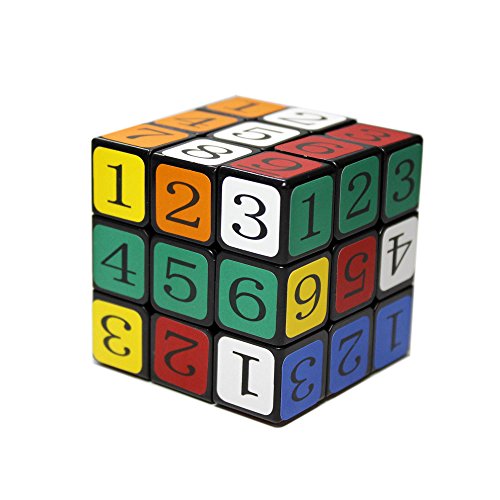 OJIN Número Cube Puzzle 3x3x3 3 Capas Smoothly Education Digital 1-9 Cube Twist con un trípode de Cubo (Negro)