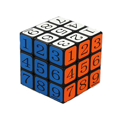 OJIN Número Cube Puzzle 3x3x3 3 Capas Smoothly Education Digital 1-9 Cube Twist con un trípode de Cubo (Negro)