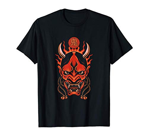 Oni Mask Japanese Demon Face Yokai Camiseta