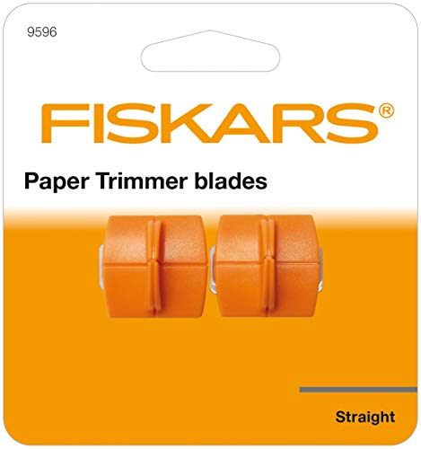 Original Fiskars Cuchillas de repuesto para máquinas de corte de papel, 2 unidades, para corte recto, Naranja, 1003868