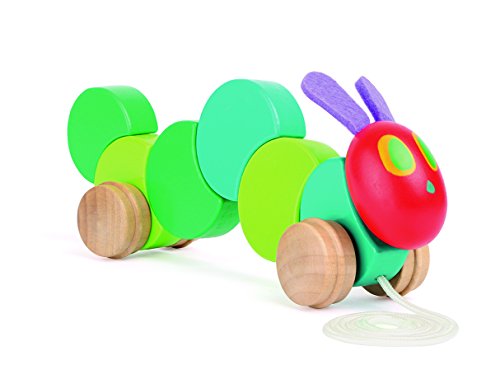 Oruga Comilona de Madera Juguete de Arrastrar Multicolor 1 pieza