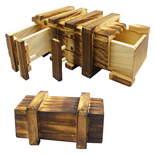 Osuter 2PCS Caja Secreta de Madera Creativo Cajones Secretos Misterioso Compartimento Caja de Regalo para Niños y Adultos