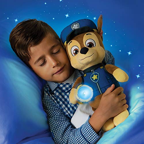 PAW Patrol Snuggle Up Chase - Peluche con Linterna y Sonidos, para niños a Partir de 3 años