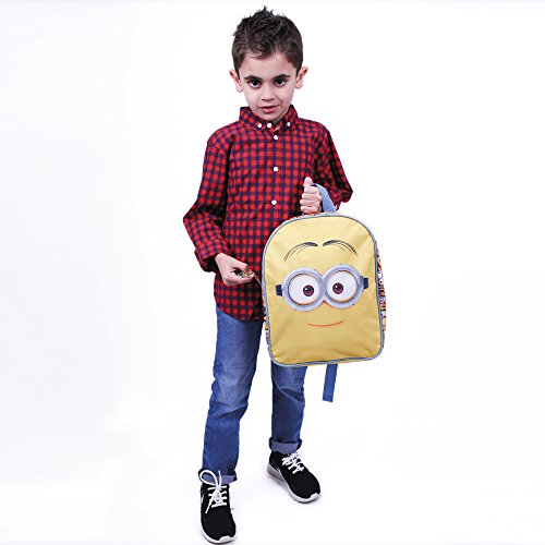 PERLETTI - Mochila Infantil Niño Niña de Mi Villano Favorito Amarillo - Bolso Escolar Estampado Minions de Viaje - Pequeña Bolsa para Escuela Guarderia con Tirantes Regulables - 31x24x10 cm