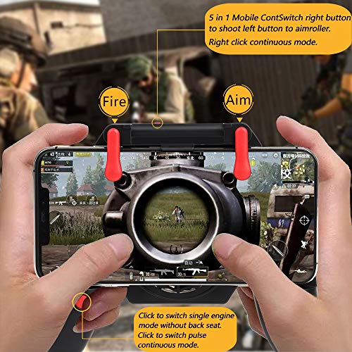 Pick-me Controlador de Juegos Móvil PUBG, Disparadores de Gamepad con Ventilador de Enfriamiento y Batería Incorporada, PUBG Mobile Game Controller para Teléfono Inteligente de 4.7-6.5 Pulgadas