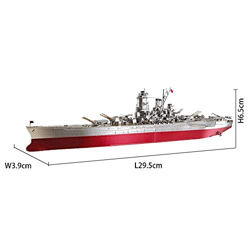 piececool YAMATO-245pcs Metal 3D Puzzle para adultos Battleship Metal Maqueta de construcción para adultos