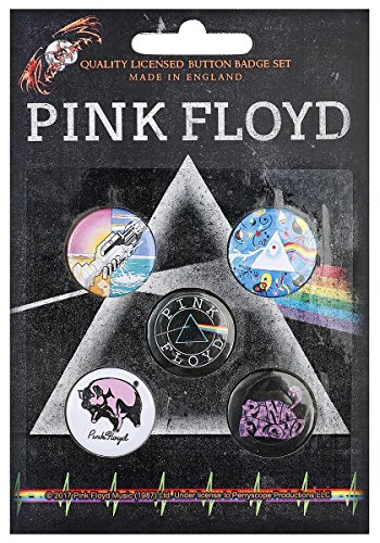 Pink Floyd Button Badge Pack Of 5 Prism Design Motif Band Music Official Product