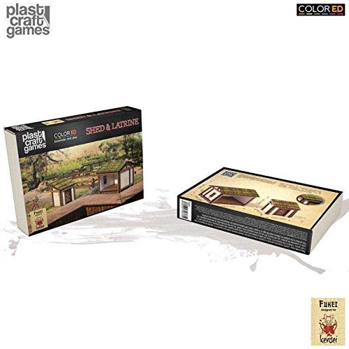 Plast Craft Games Kensei ColorED Miniature Gaming Model Kit 28 mm Shed & Latrine