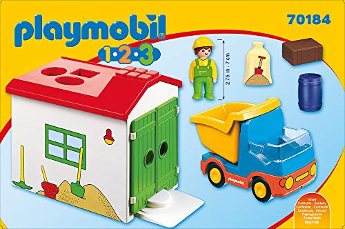 PLAYMOBIL 1.2.3 Camión+garaje, color carbón (70184) , color/modelo surtido