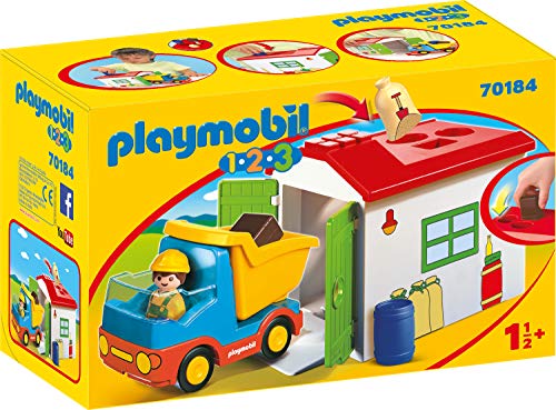 PLAYMOBIL 1.2.3 Camión+garaje, color carbón (70184) , color/modelo surtido