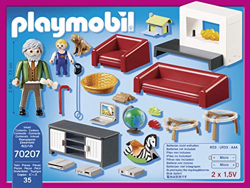 PLAYMOBIL Dollhouse 70207 Salón, con Efectos de Luz, A Partir de 4 Años