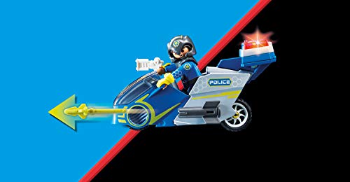 PLAYMOBIL Galaxy Police 70018 Policía Galáctica Moto, con Efectos de Luz, A Partir de 5 Años