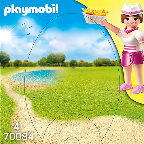 PLAYMOBIL- Ostereier Huevo Camarera mostrador, Color carbón (70084)