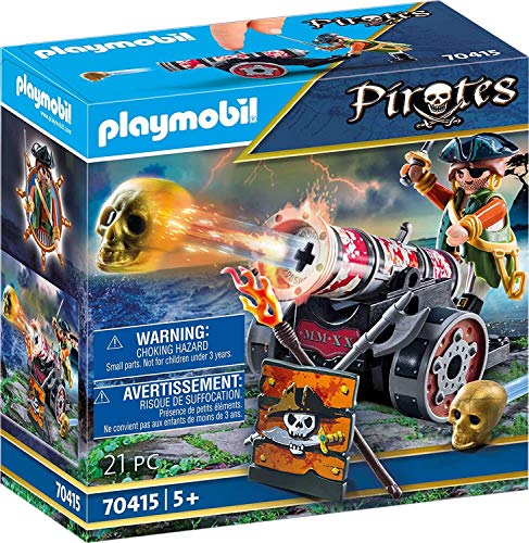 PLAYMOBIL® Pirates Set de 2 Juegos 70415 70273 Pirata con Cañón + Capitán Pirata y Soldado