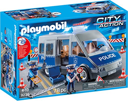 PLAYMOBIL Policía- Furgón con Control de Tráfico, única (9236)