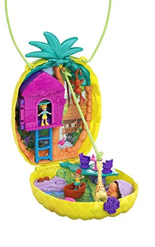 Polly Pocket Cofre Colgante Polly con Lila en forma de piña, muñeca con accesorios (Mattel GKJ64)