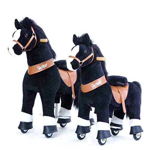 PonyCycle Oficial Clásico U Serie Caballo de Peluche Cabalgable Caballo Negro para Edades de 3 a 5 Talla Pequeña U326