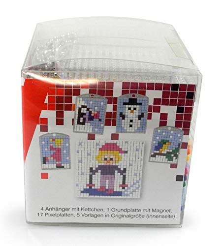 Pracht Creatives Hobby- Pixel-Juego de 41 medallones y 1 Placa Base, Llavero, niñas, cumpleaños, Color carbón (P90079-63501)