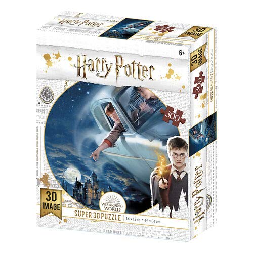 Prime 3D-Puzzle lenticular Harry Potter y Ron en el Ford Anglia 300 Piezas (Efecto 3D)