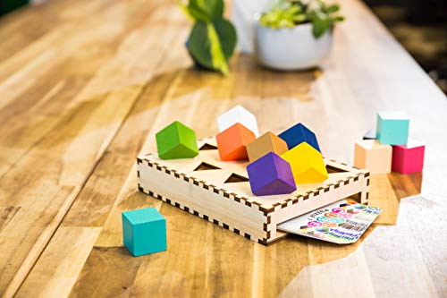 Project Genius- Chroma Cube Rompecabezas de Brain Teaser, Color Surtido de Madera (SG004)