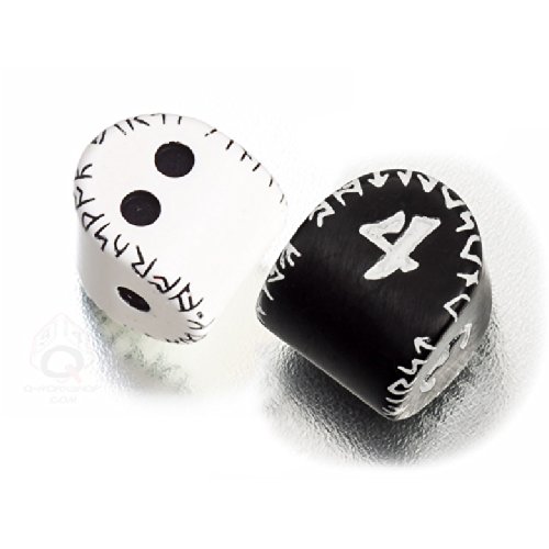 Q-workshop Unique Runic White D2 and Black D4 Dice Set