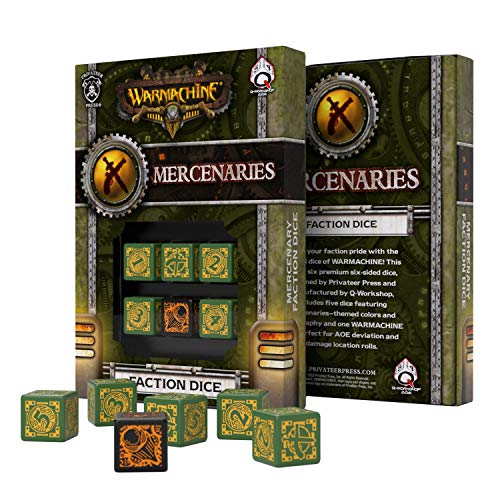 Qworkshop qworkshopspwa30 D6 Warmachine mercenarios facción Dados Set (6 Piezas)