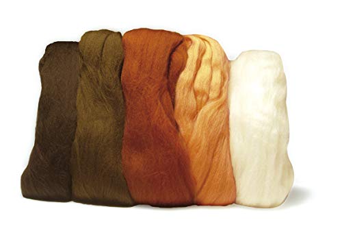 RAYHER, Super suave Merion Roving Tuft tab-bag marrón 10 g, multicolor, 3,45 x 1,7 x 0,3 cm