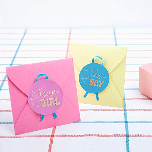 Revelación De Género Del Bebé Juegos De Fiesta De Revelación De Género Pegatina Team Boy Globos Niña o Niño Con Letras Doradas Brillantes Etiquetas De Baby Shower Para Decoraciones De Baby Shower