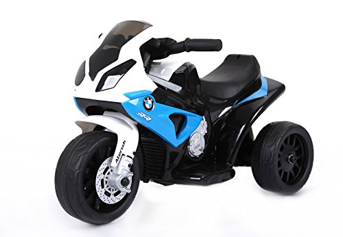 RIRICAR BMW S 1000 RR Triciclo eléctrico, Motocicleta con batería, 3 Ruedas, con Licencia, 1x Motor, batería de 6V, Azul